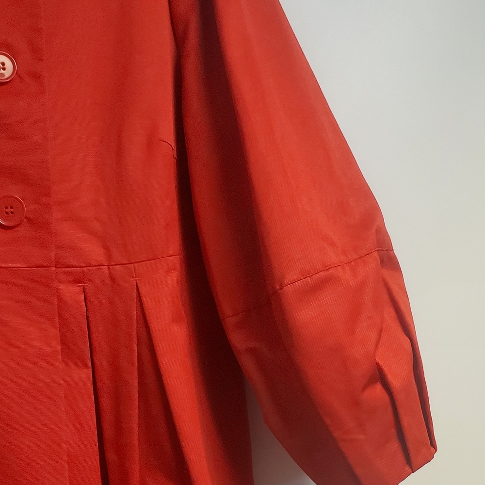 Trendy Red Puff Sleeve Double-breasted Pea Coat XL - Picture 5 of 11